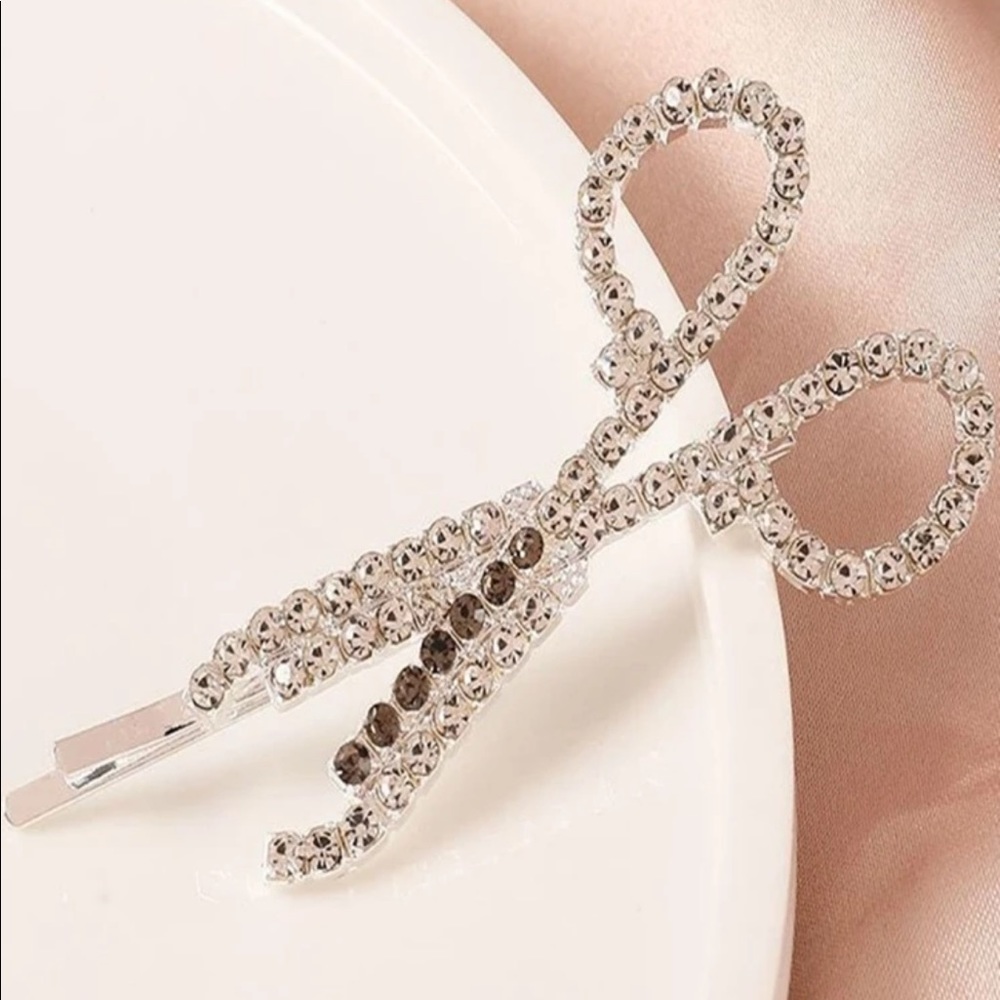 Rhinestone Scissor Hair Pin (1) - Picture 3 of 4
